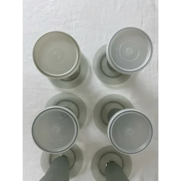 Tupperware Parfait Cups Smoky Grey Cups Bases Lids 754 296 Dessert Seals 6 - Picture 3 of 8
